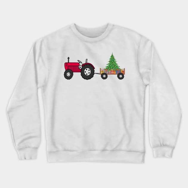 Christmas Tractor Crewneck Sweatshirt by KarwilbeDesigns